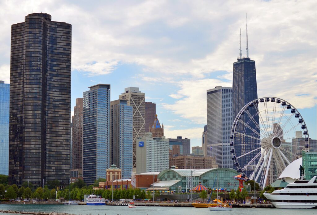 chicago cityscape - best chicago hotels with 18+ check in