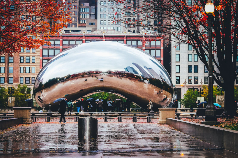 cloud gate/ the bean- best chicago hotels that allow 18+check-in/ places to visit in chicago